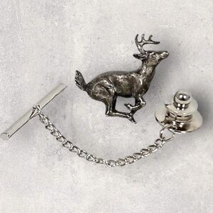 Vintage Pewter White Tailed Deer Tie Tack.